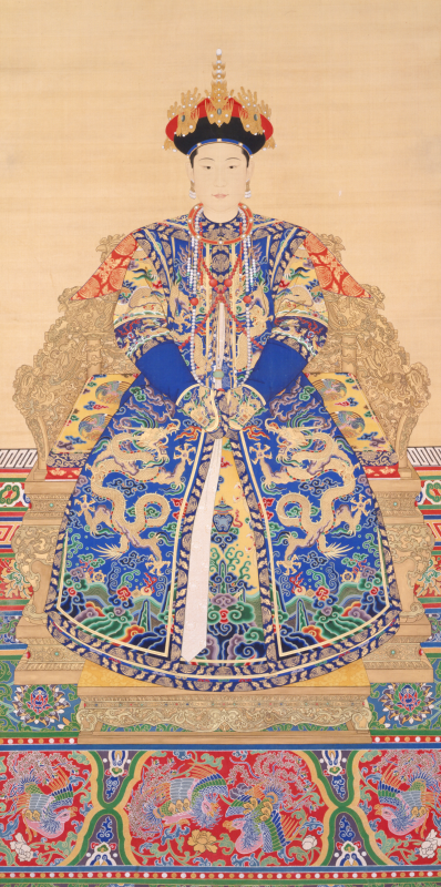 清人画孝敬宪皇后朝服像轴